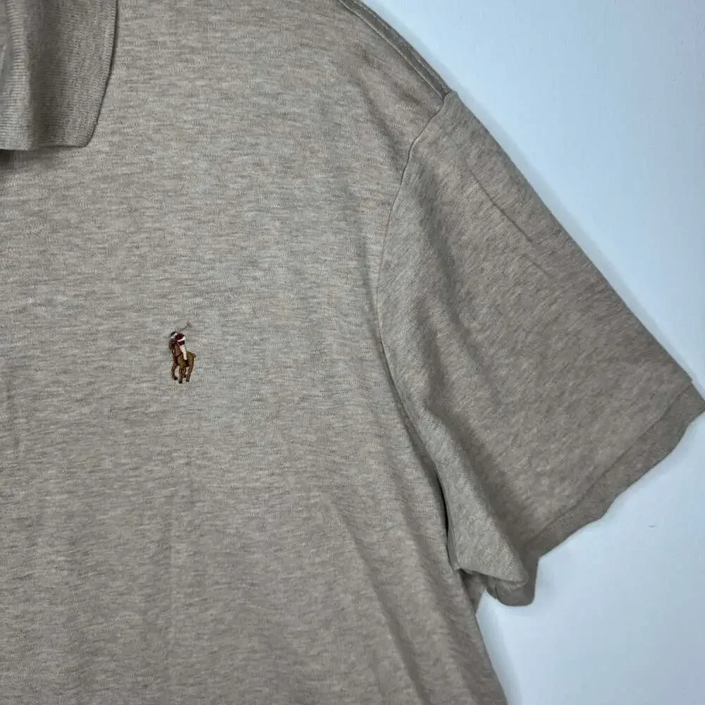 Polo Ralph Lauren Classic Fit Tan Short Sleeve Polo Shirt Men's Large